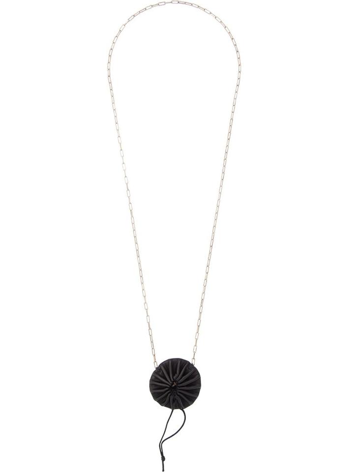 Ma+ Pleated Pendant Long Necklace, Adult Unisex, Black