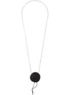 Ma+ Pleated Pendant Long Necklace, Adult Unisex, Black