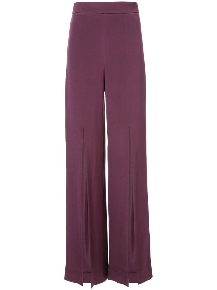 Cushnie Et Ochs Slit Wide-leg Trousers - Pink & Purple