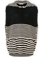 Philosophy Di Lorenzo Serafini Ribbed Striped Cape Sweater - Black