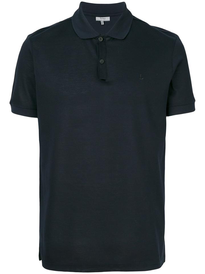 Lanvin L Embroidered Polo Shirt - Blue