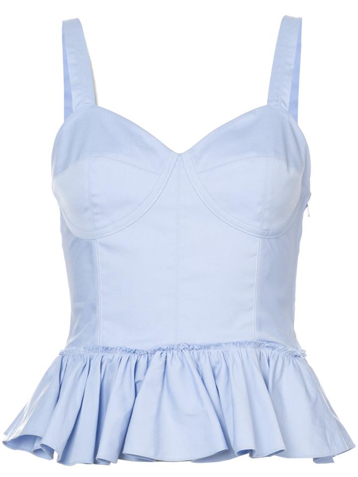 Tome Peplum Bustier Top - Blue