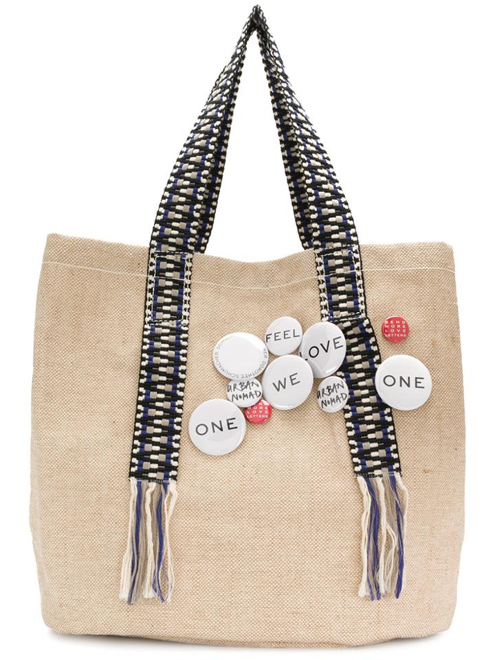 Dorothee Schumacher Badge Embellished Shoulder Bag - Nude & Neutrals