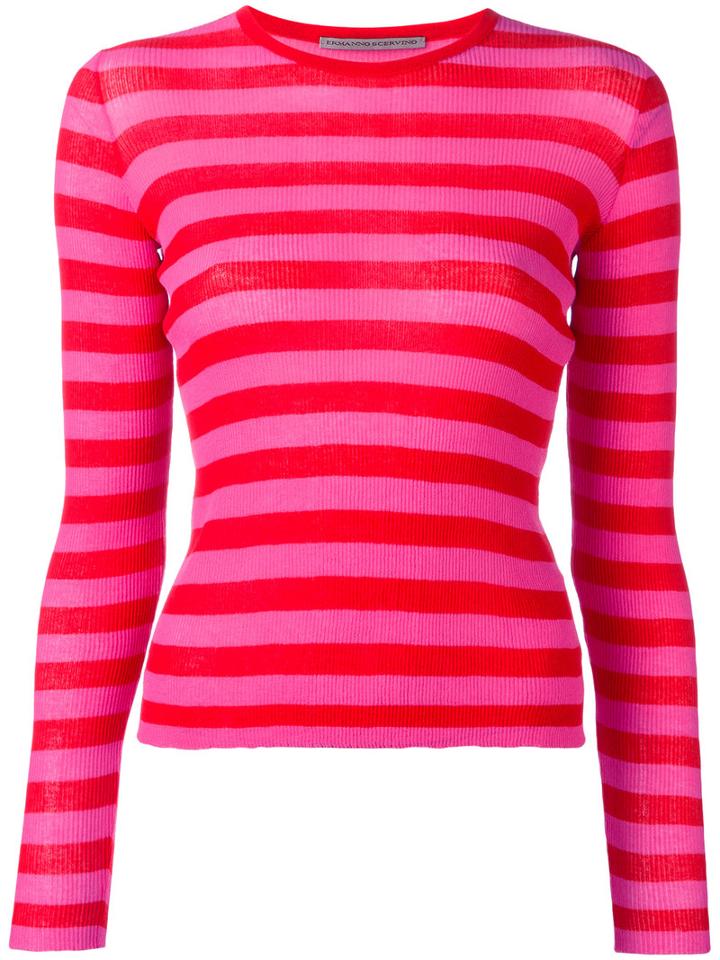 Ermanno Scervino Striped Jumper, Women's, Size: 40, Red, Cotton/polyamide