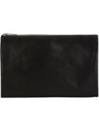Yohji Yamamoto Folded Zip Clutch, Men's, Black, Goat Skin