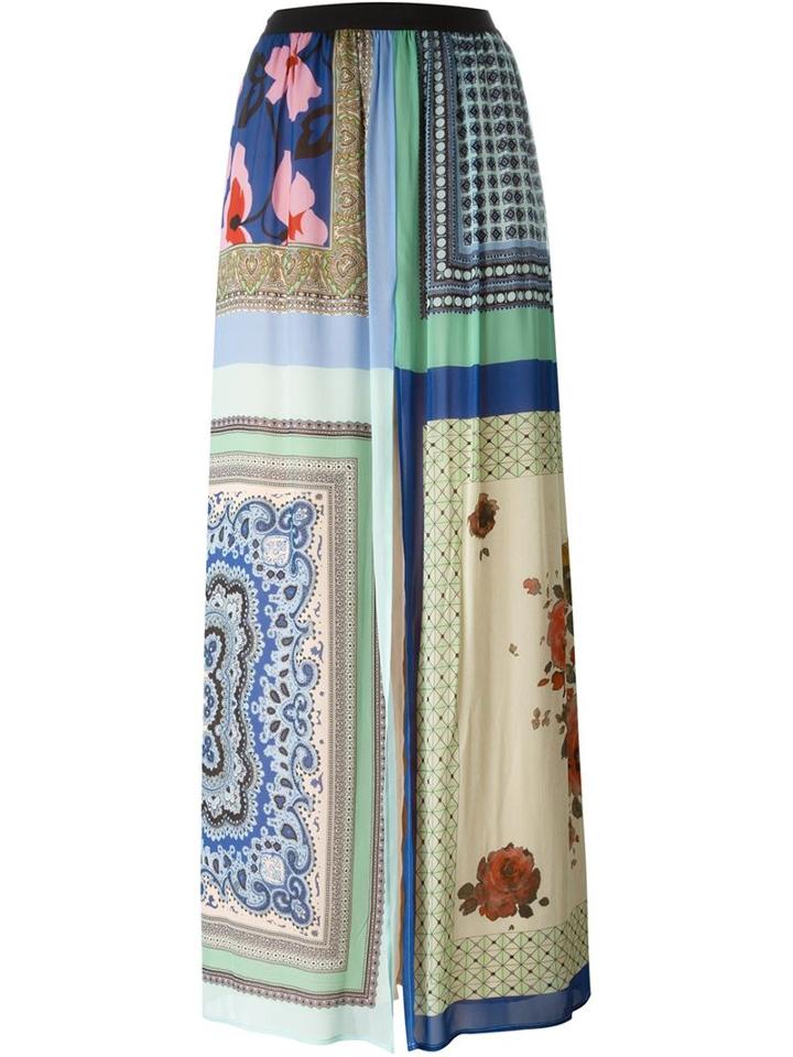 Twin-set Mixed Print Maxi Skirt