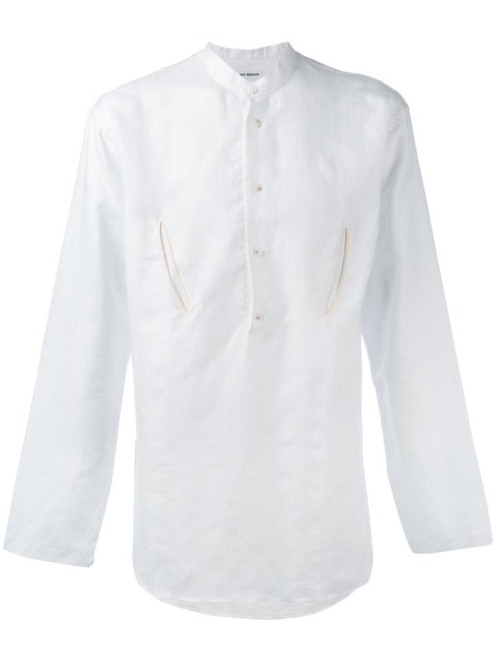 Umit Benan - Classic Plain Shirt - Men - Cotton/linen/flax - 48, White, Cotton/linen/flax