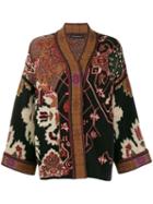 Etro Embroidered Draped Cardigan - Black