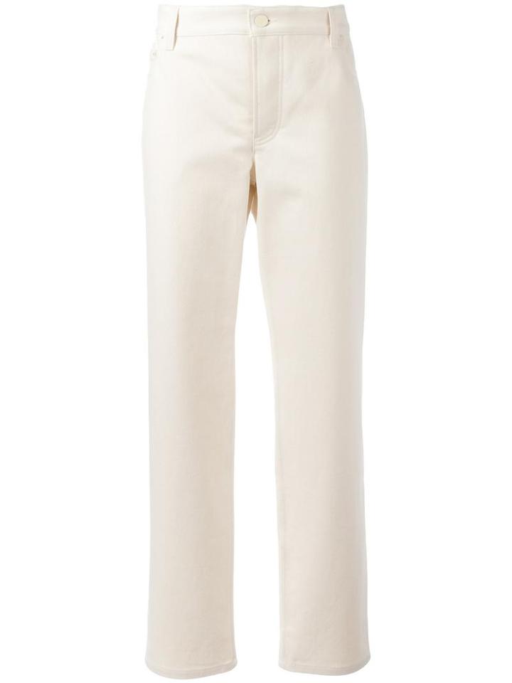 Nina Ricci Long Straight Fit Trousers, Women's, Size: 40, Nude/neutrals, Cotton