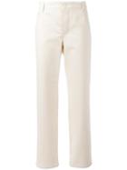 Nina Ricci Long Straight Fit Trousers, Women's, Size: 40, Nude/neutrals, Cotton