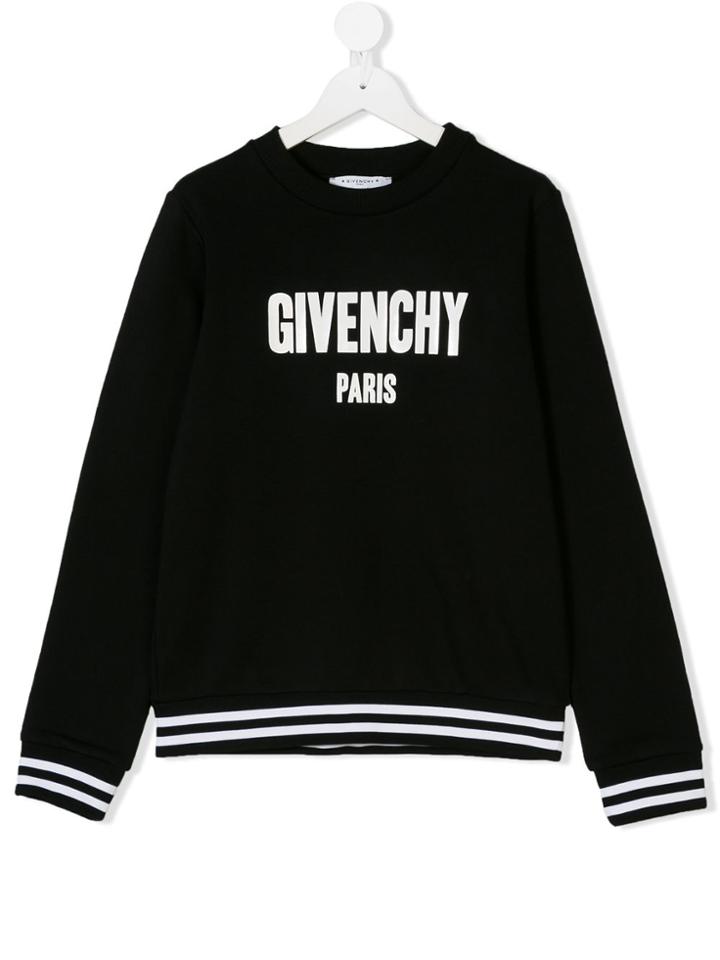 Givenchy Kids Logo Print Sweatshirt - Black