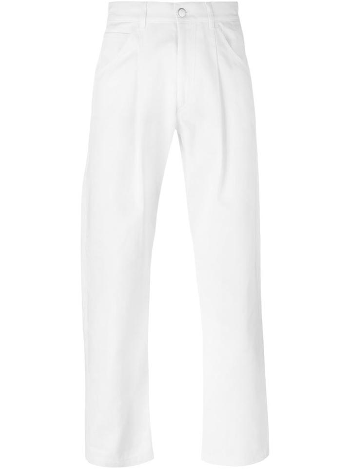 Gosha Rubchinskiy Straight Leg Trousers, Men's, Size: M, White, Cotton