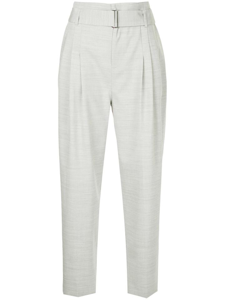 Comme Moi Belted Tapered Trousers - Grey