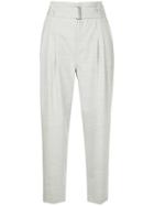 Comme Moi Belted Tapered Trousers - Grey