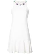Trina Turk Embellished Neckline Flared Dress - White
