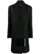 Yang Li Contrast Panel Single-breasted Coat - Black