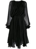 Gianluca Capannolo Ruffled Cuffs Dress - Black