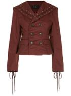 G.v.g.v. Lace Trimmed Double Breasted Cropped Jacket - Red