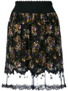 Coach Floral-print Skirt - Black