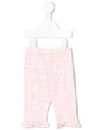 Fendi Kids - Slogan Print Trousers - Kids - Cotton/spandex/elastane - 6 Mth, Pink/purple