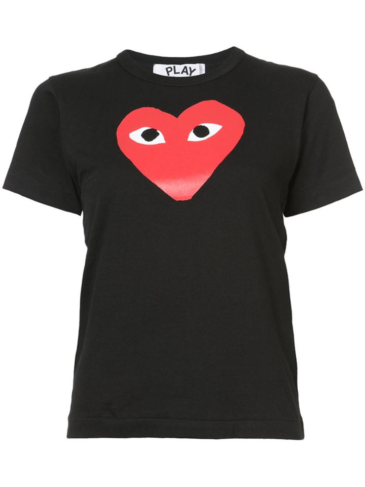 Comme Des Garçons Play Heart Print T-shirt - Black