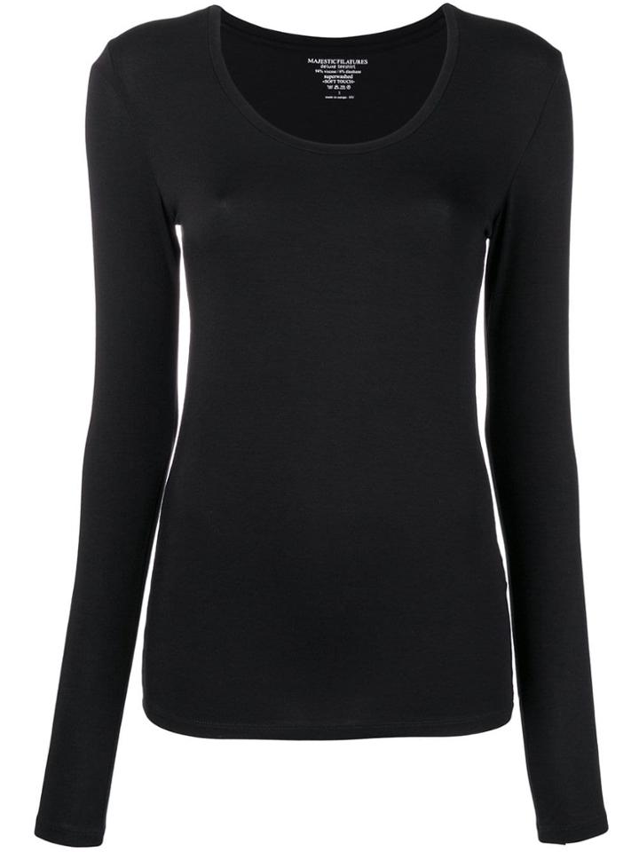 Majestic Filatures U-neck Jumper - Black