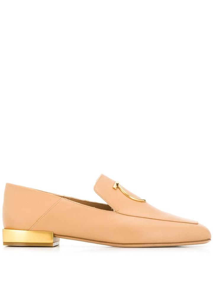 Salvatore Ferragamo Mirror Heel Moccasins - Neutrals