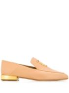 Salvatore Ferragamo Mirror Heel Moccasins - Neutrals