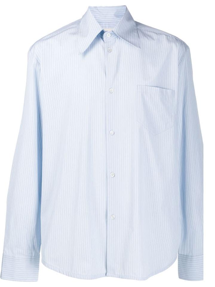 Namacheko Striped Pointed-collar Shirt - Blue