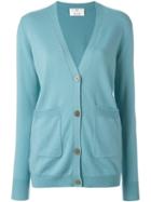 Allude V-neck Cardigan, Women's, Size: Medium, Blue, Cashmere