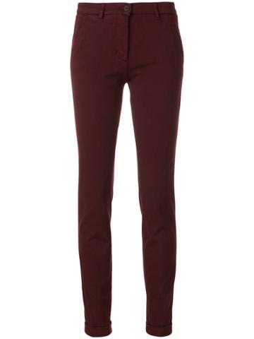 Via Masini 80 Skinny Chino Trousers - Red