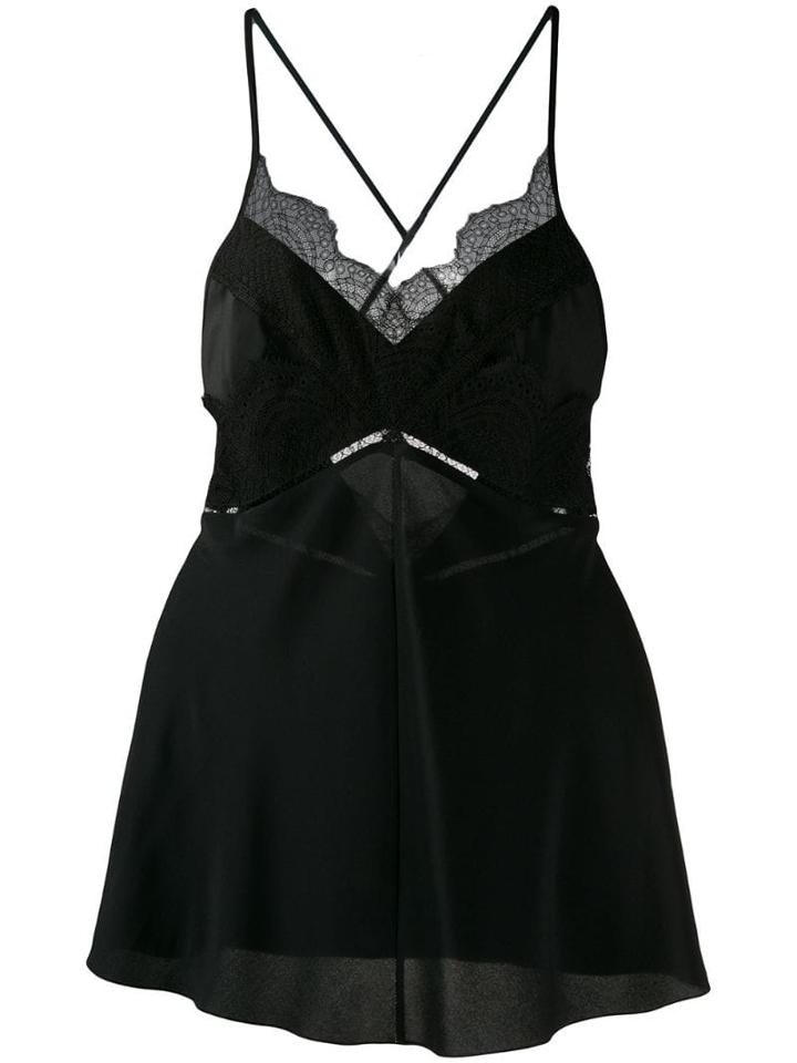 Victoria Beckham Lace Panelled Cami Top - Black