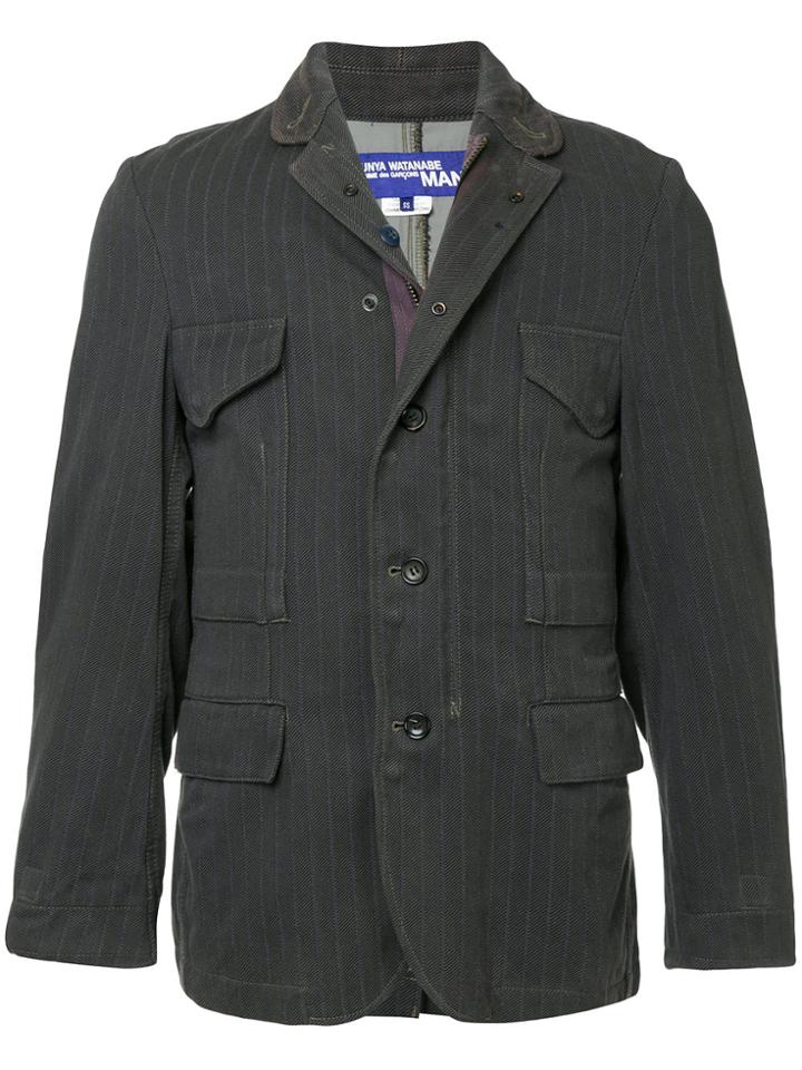 Comme Des Garçons Vintage Multi-pockets Pinstripe Jacket - Grey