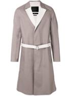 Mackintosh 0001 Belted Single Breasted Coat - Grey