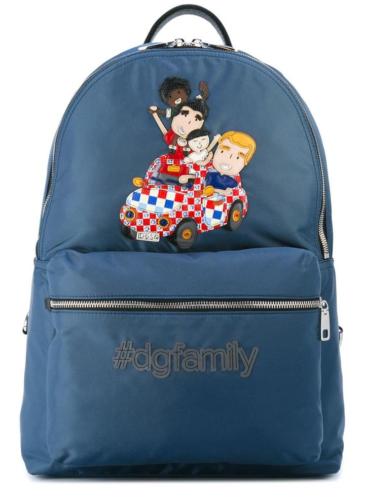 Dolce & Gabbana Volcano Dg Family Patch Backpack - Blue