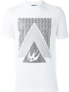 Mcq Alexander Mcqueen Swallow Glyph Print T-shirt, Men's, Size: L, White, Cotton