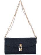 Dolce & Gabbana Dolce Shoulder Bag, Women's, Blue, Silk/metal (other)