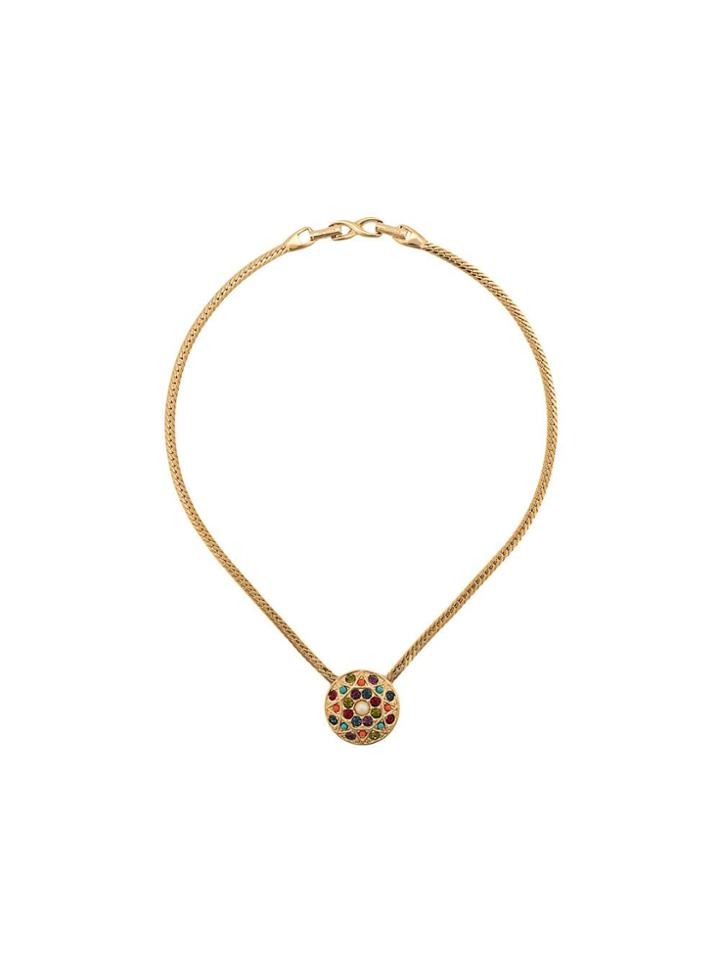 Susan Caplan Vintage 1980s D'orlan Embellished Pendant Necklace - Gold