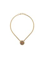 Susan Caplan Vintage 1980s D'orlan Embellished Pendant Necklace - Gold