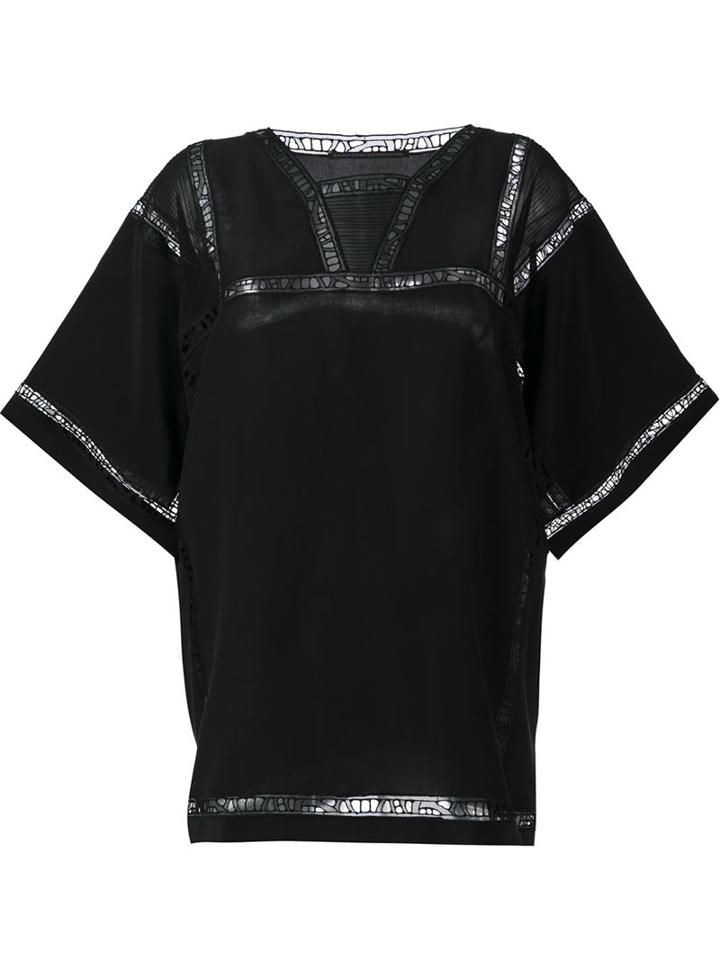 Ermanno Scervino Lace Detail Tunic, Women's, Size: 40, Black, Silk/cotton/polyamide