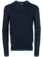 Alexander Mcqueen Contrasting Hem Detail Sweater - Blue