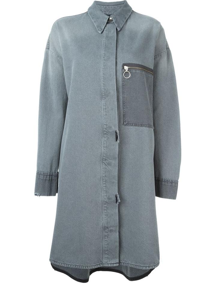 Mm6 Maison Margiela Washed Denim Coat