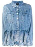 Twin-set Peplum Denim Shirt - Blue