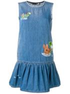 Love Moschino Embroidered Denim Dress - Blue