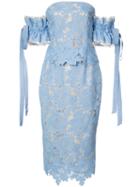 Rebecca Vallance - Lace Midi Dress - Women - Cotton - 6, Blue, Cotton