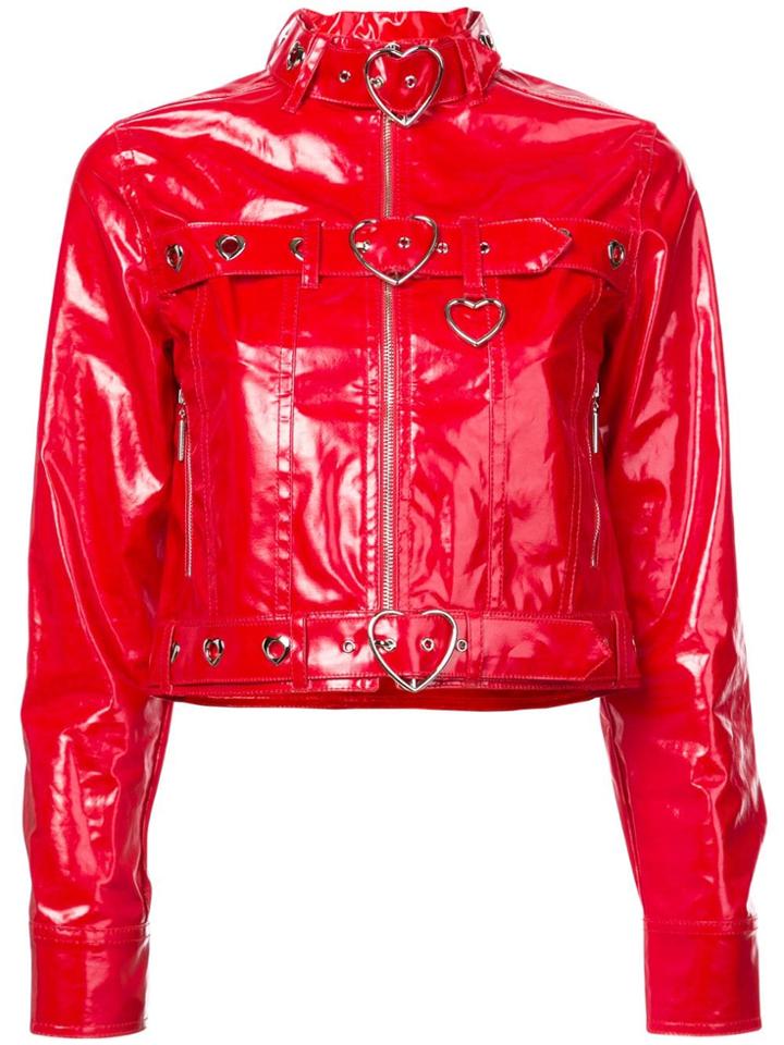 Adam Selman Jean Biker Jacket - Red