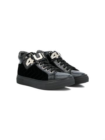 Cesare Paciotti 4us Kids Teen Chevron Stitch Sneakers - Black