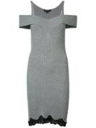 Alexander Wang - Cold Shoulder Knit Dress - Women - Silk/nylon/spandex/elastane/merino - M, Grey, Silk/nylon/spandex/elastane/merino