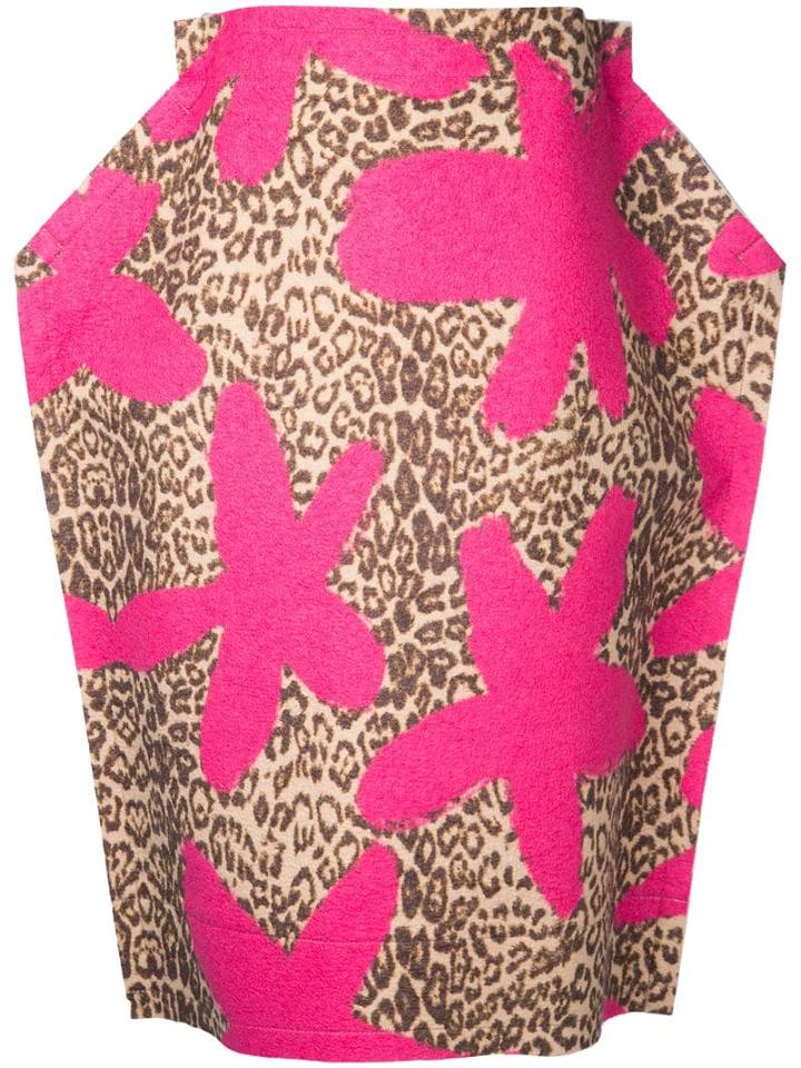Comme Des Garçons Pre-owned 2d Leopard Skirt - Pink