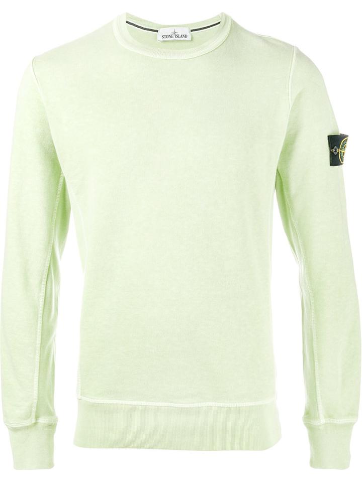 Stone Island Crew Neck Sweatshirt, Men's, Size: Large, Green, Cotton